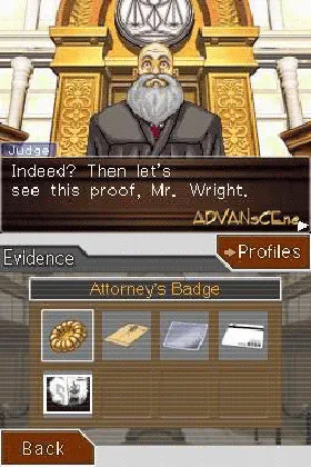 Phoenix Wright - Ace Attorney (USA) screen shot game playing